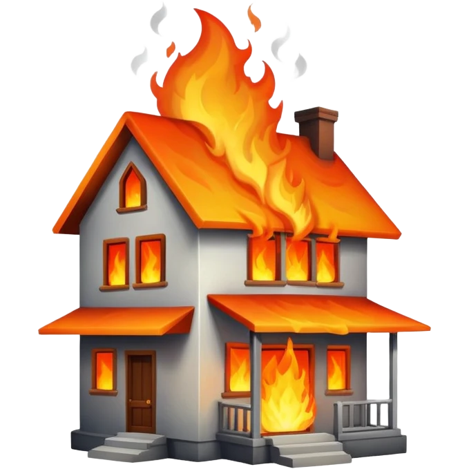 maison en feu emoji