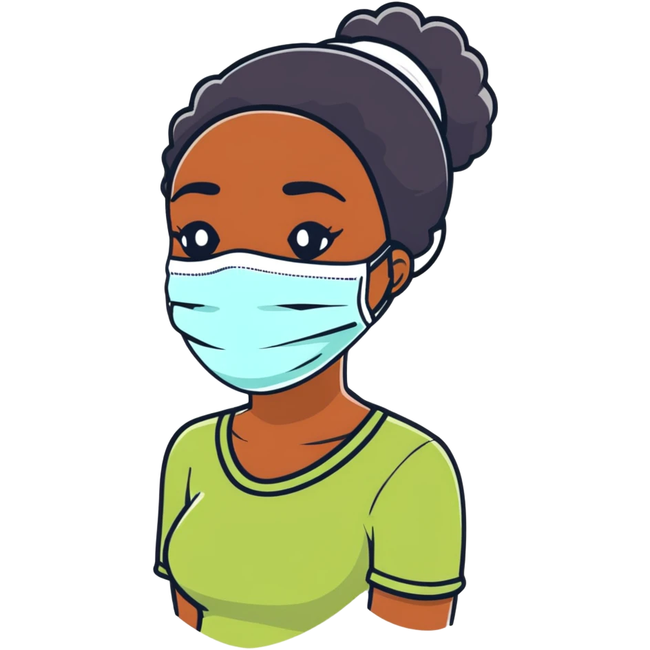 Black girl with face mask skincare emoji