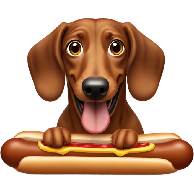 weiner dog eating hot dog emoji