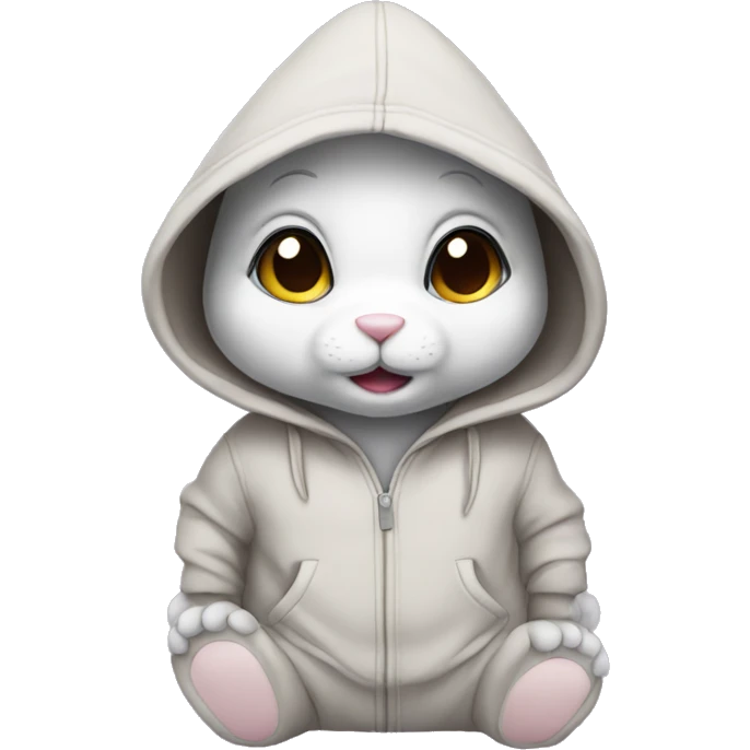 Bunny with a hoodie emoji