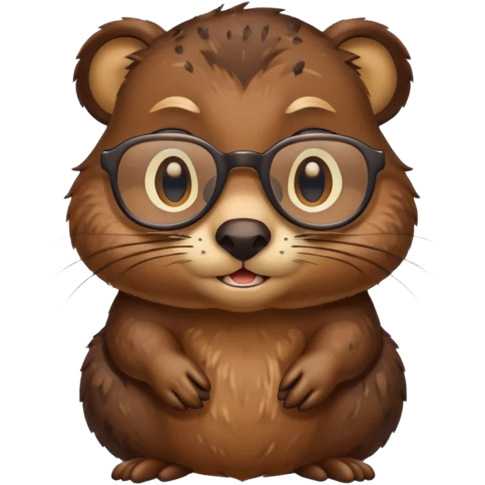 spectacled beaver with clotches emoji