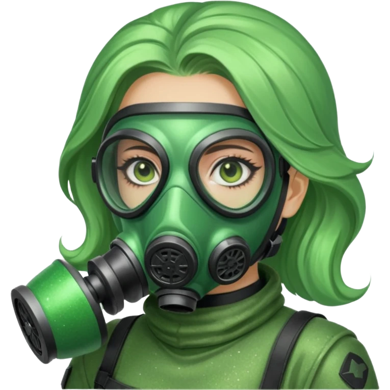 glitter green viper valorant female gas mask emoji