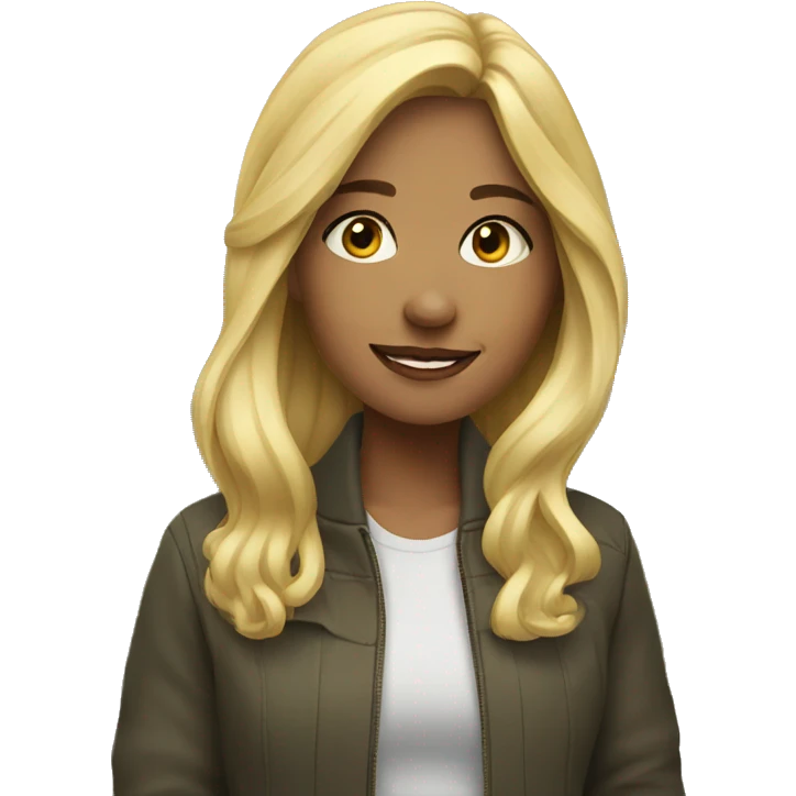blonde girl outdoors portrait emoji