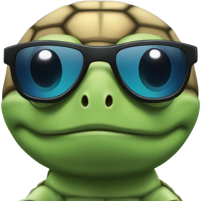 Turtle with sunglasses  emoji
