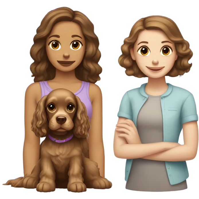 Cocker Spaniel with a white girl and brown hair emoji