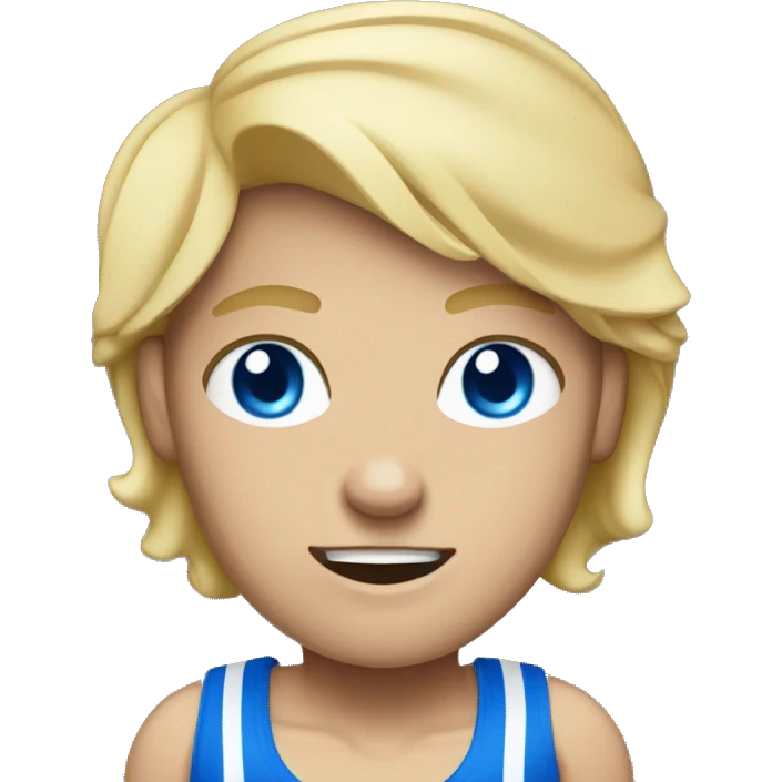 A blonde lefty boxer with blue eyes emoji