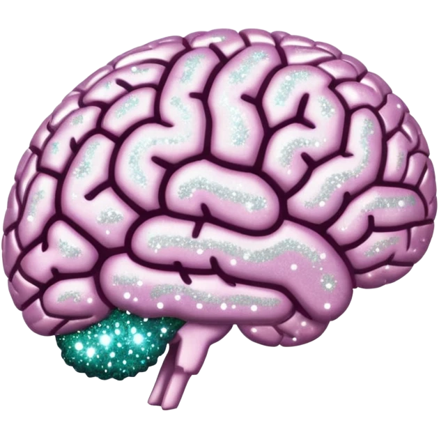 glitter white brain emoji
