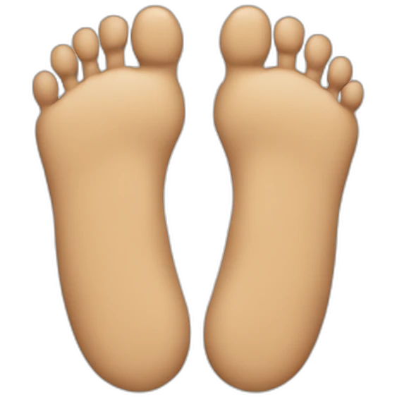 Two left feet with interlocked toes emoji