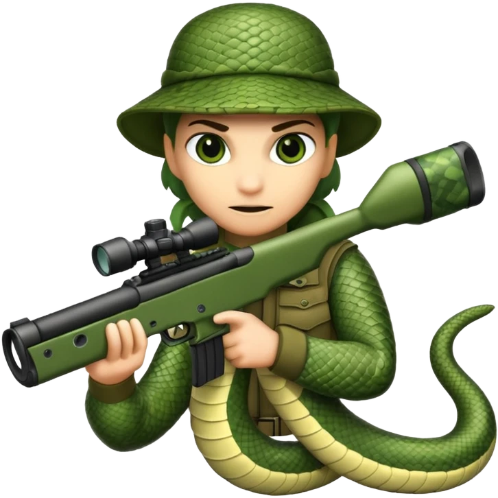 A snake sniper emoji