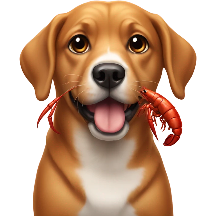 Dog with lobster emoji