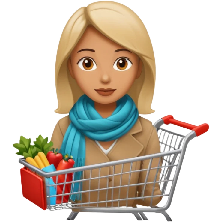 lady with shopping cart emoji