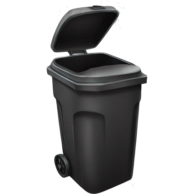 Dustbin wheeli black  emoji