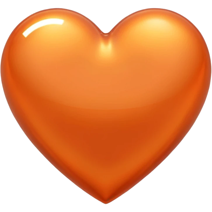 glossy orange metallic heart emoji