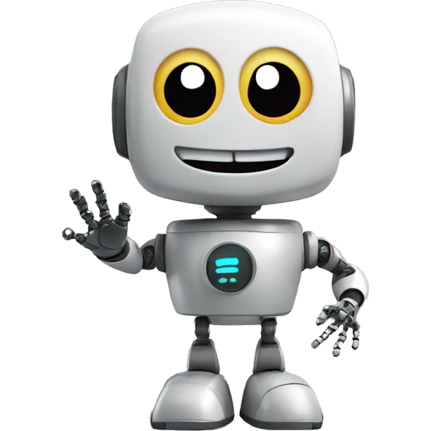 smily robot wave hi with his hand emoji