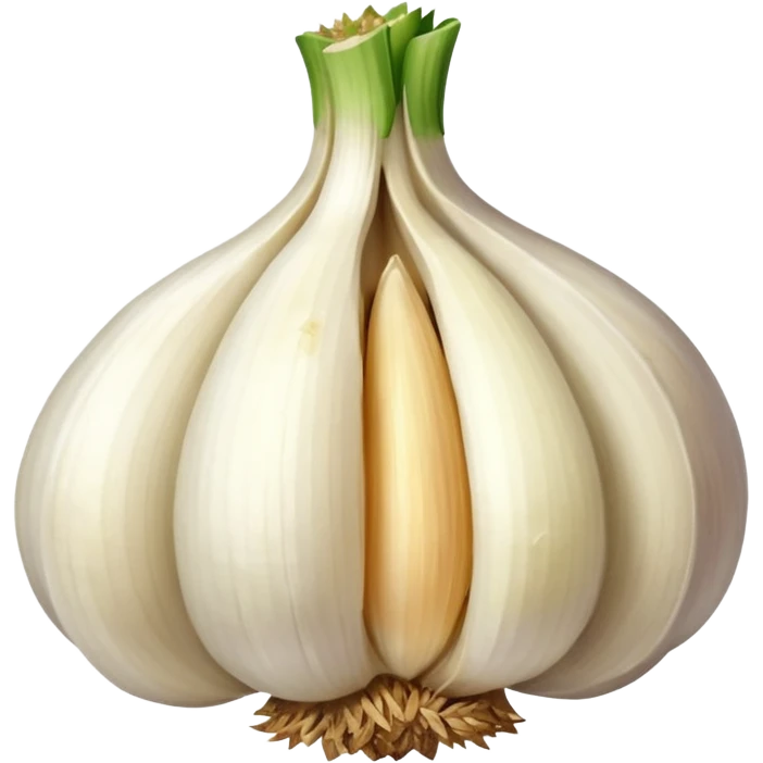 minced garlic emoji - garlic clove with minced garlic at one side emoji