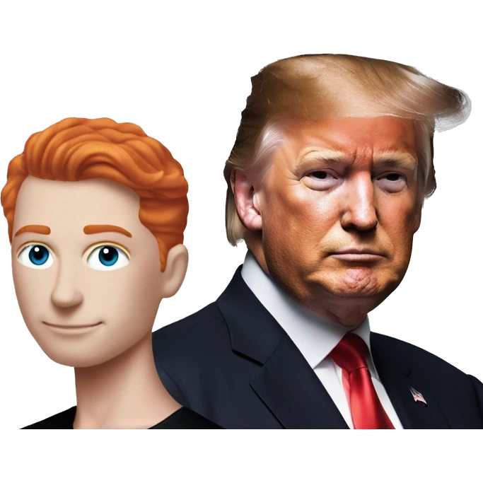 Trump and a redhead man on the cover of Vougue magazine  emoji