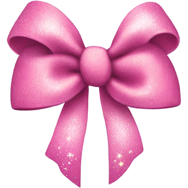 Pink hair bow with sparkles emoji