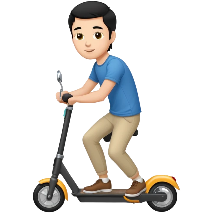 a young white man with black hair on an e-scouter emoji
