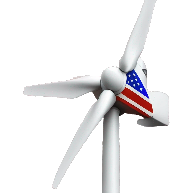 Wind turbine in usa flag colors emoji