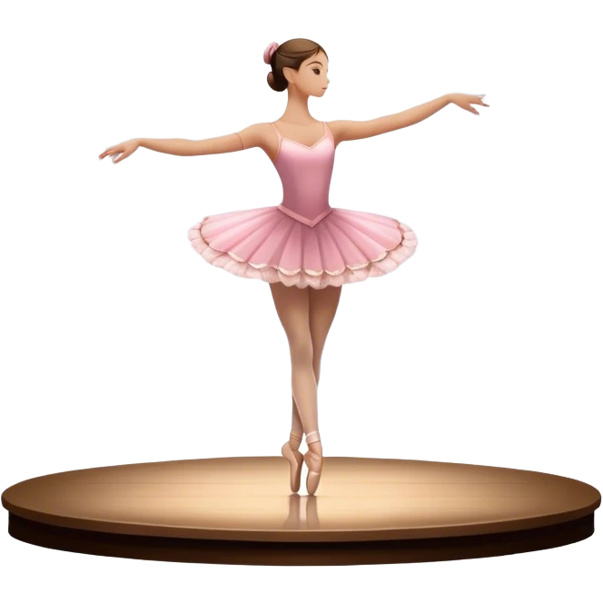 Icon for Ballet: a theater stage with silhouette of a ballerina in an elegant pose, surrounded by spotlight and stage lights. The icon should convey the grace and beauty of ballet, with focus on the dancer and the dramatic lighting. Transparent background. emoji