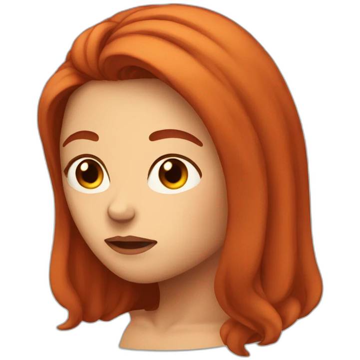 woman with long red hair frowning her eyes emoji