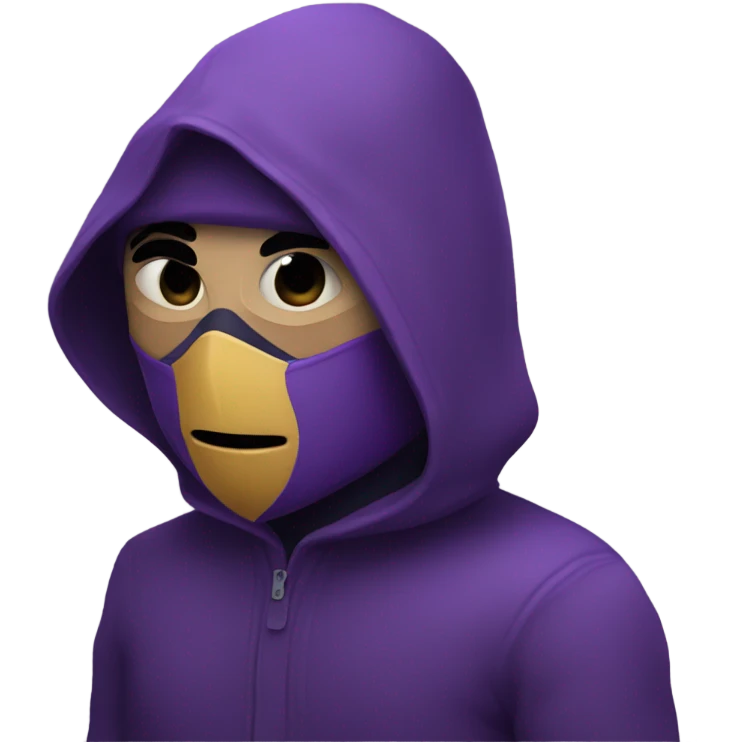 A thief in purple clothes, purple mask emoji