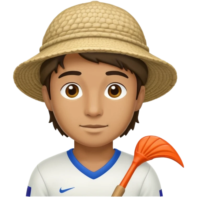 Fußballspieler mit fischerhut emoji