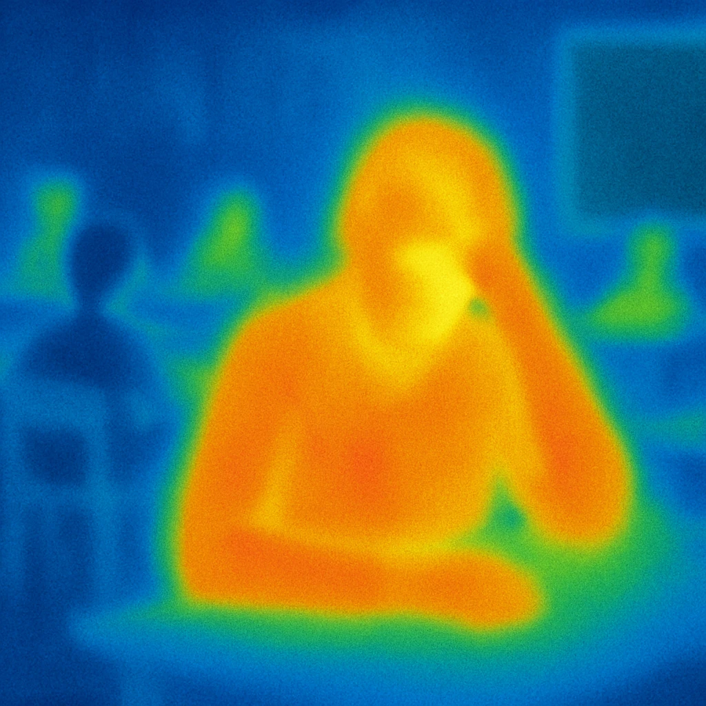 exhausted teacher in a bustling classroom emoji
