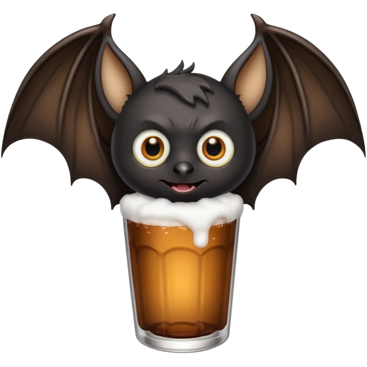 black bat drinkig sprite emoji