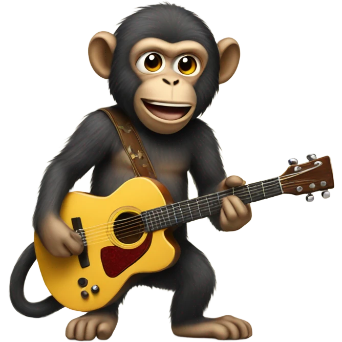 Monkey playing guitar emoji