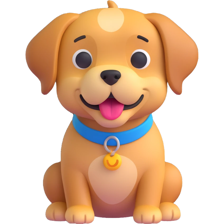 3D dog emoji, microsoft fluent style emoji
