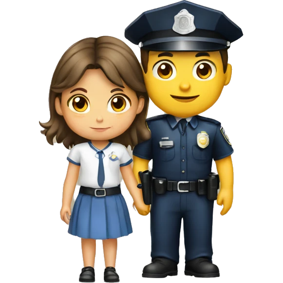 Policia con una niña emoji