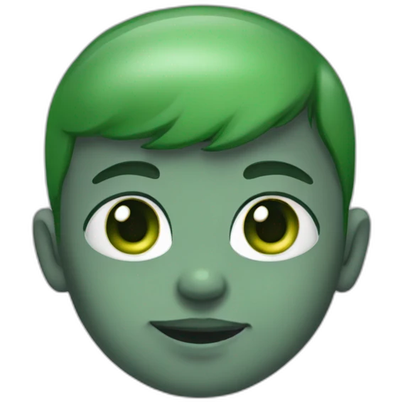 WhatsApp infant emoji with grey skin and green pupils emoji