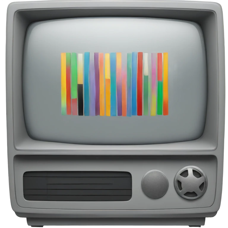 Gray Television with vertical colors bars emoji