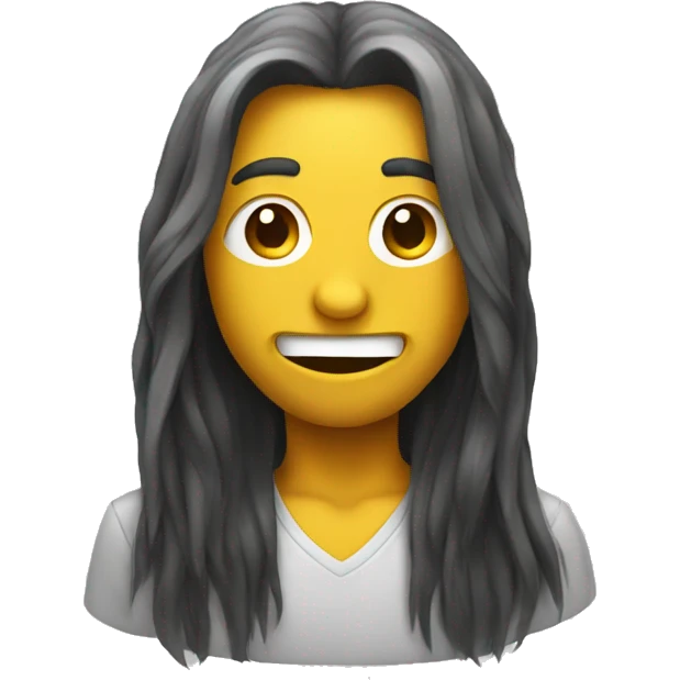 Smiley emoji with long hair emoji