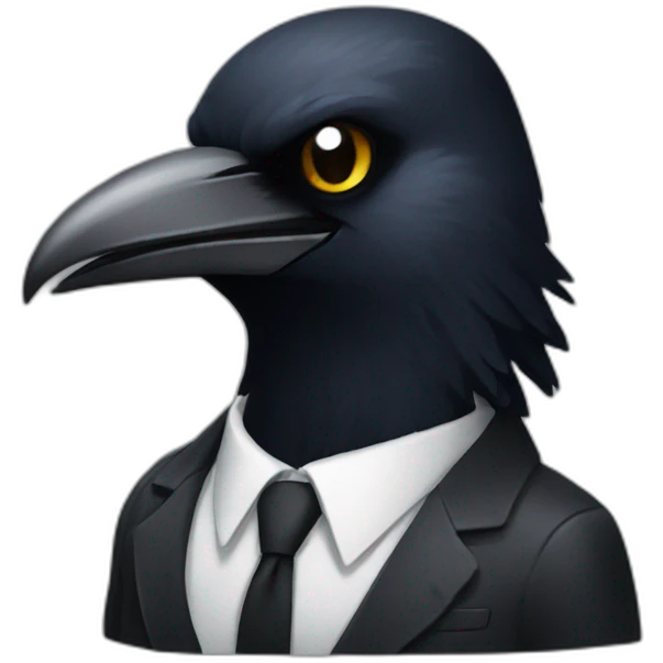 Crow Wearing a Mafia suit emoji