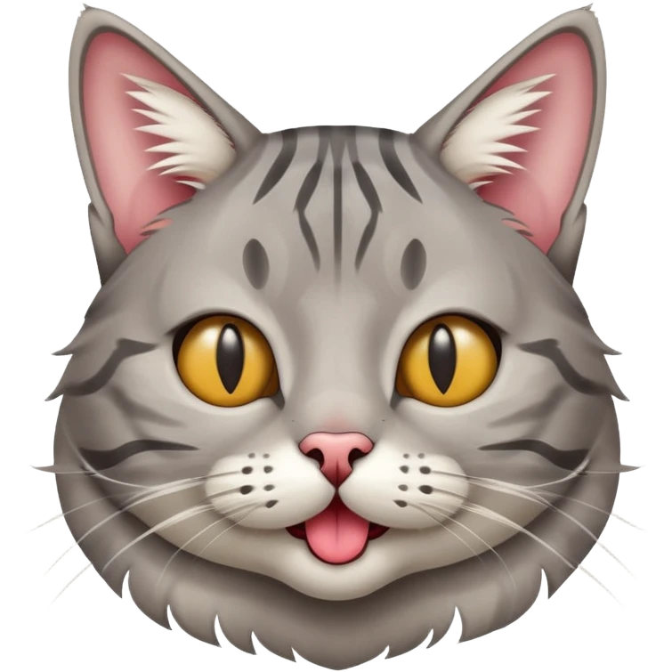 Cat with long face and tongue emoji