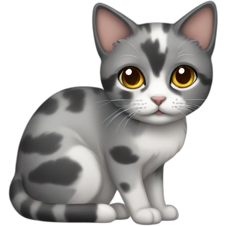 Grey calico cat emoji