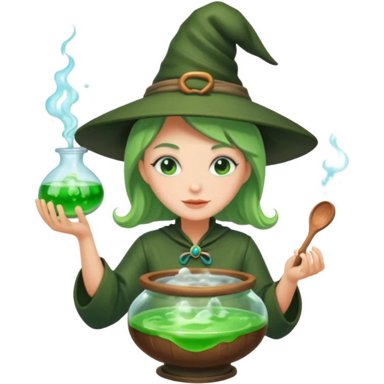 green witch cooking potion emoji