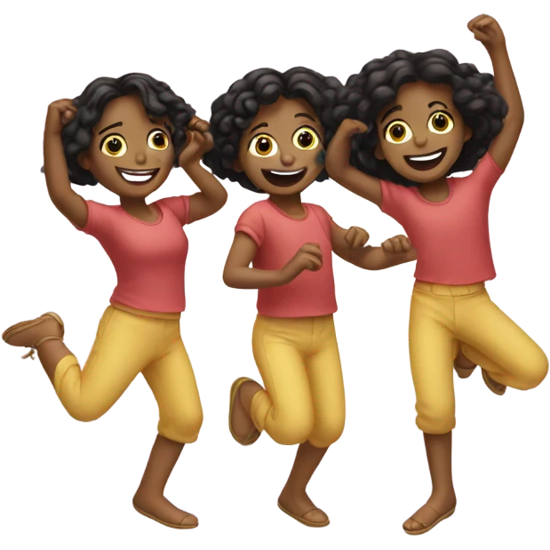 Triplets dancing emoji