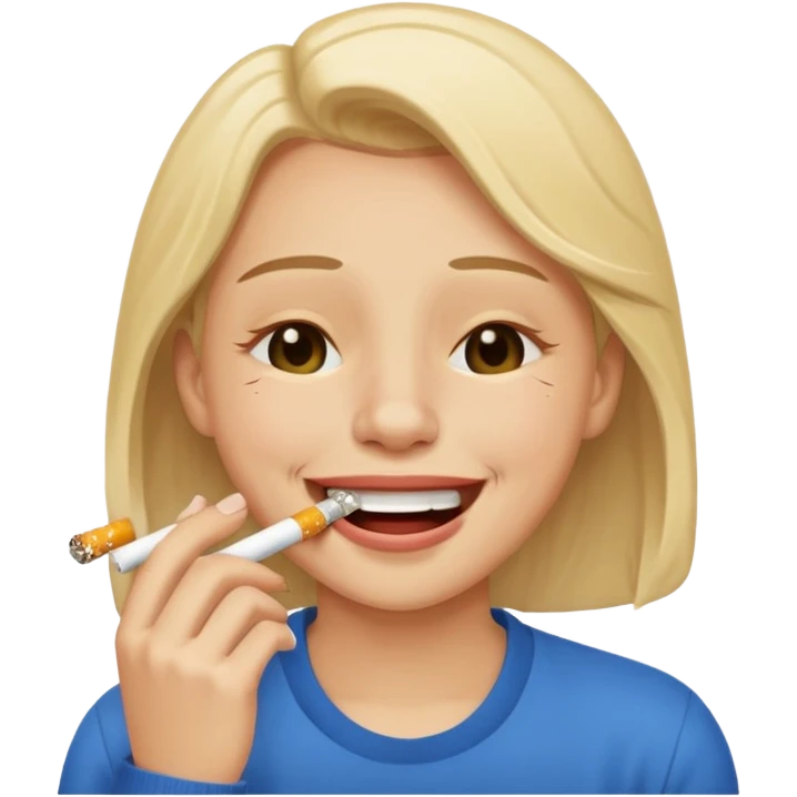 laughing emoji while crying with a cigarette emoji