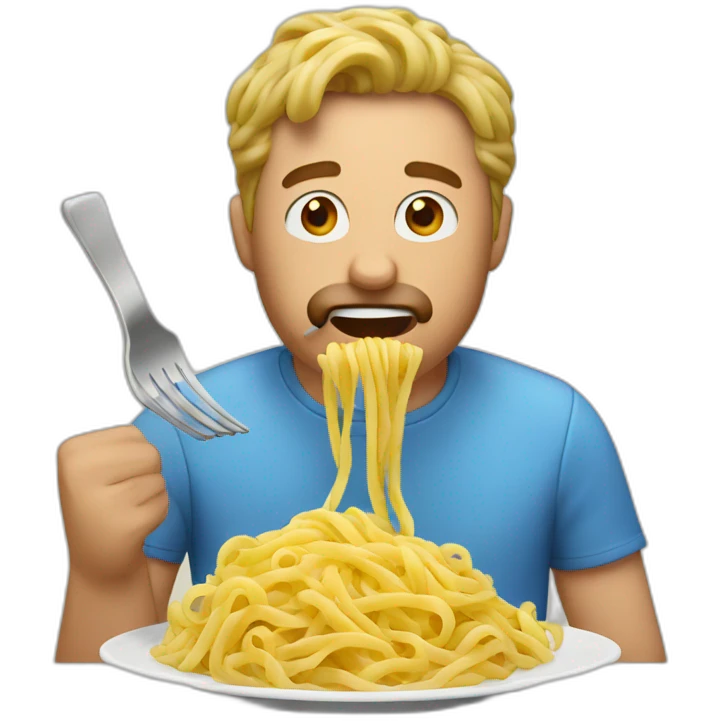 man eat pasta emoji