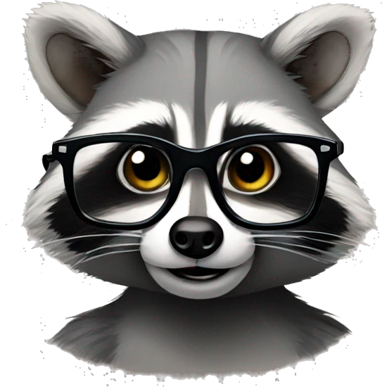 raccoon with glasses emoji