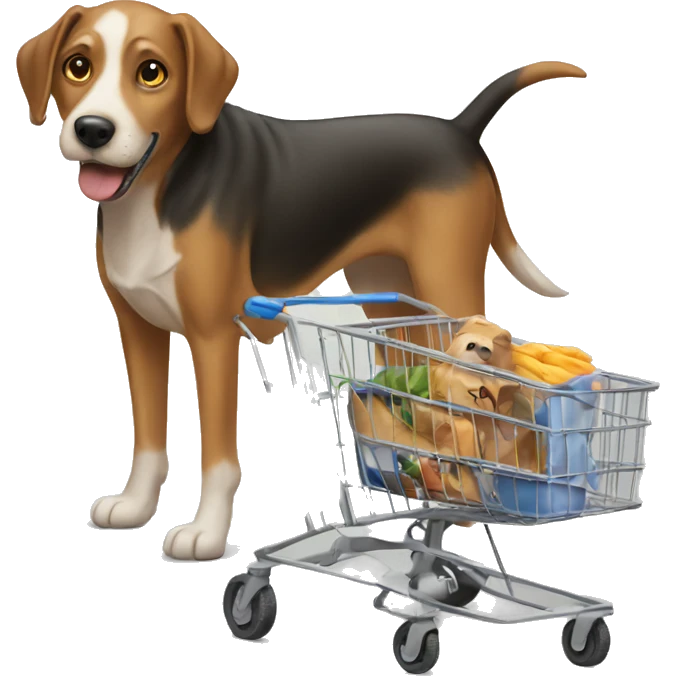 dog with a cart  emoji
