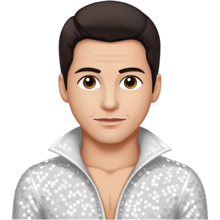Danny Wood from NKOTB with dark brown hair, white sequin outfit emoji