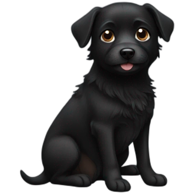 small black dog emoji