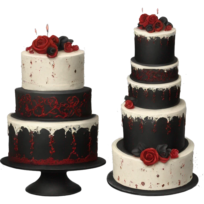 Gothic Black and red vintage cake emoji