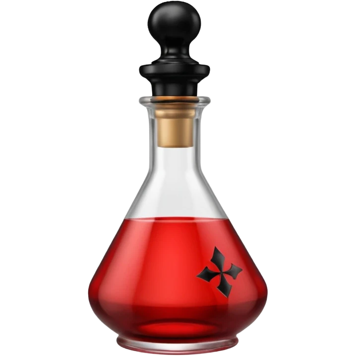 Vintage detailed potion bottle red and black  emoji