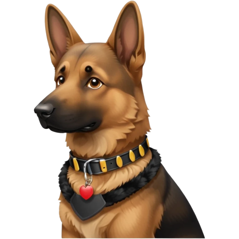 German Shepherd, dog collar emoji