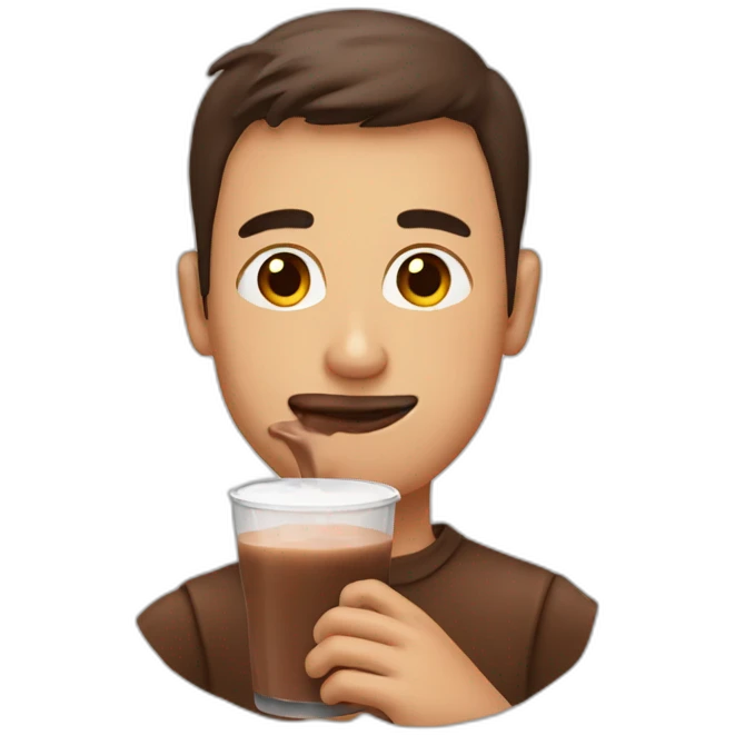 Man drinking chocolate milk emoji